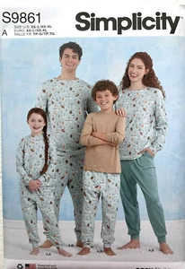 Simplicity Pattern S9861/R11994 Family Loungewear Children, Teen, Adult - Picture 1 of 4