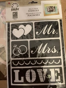 FolkArt Peel & Stick Schablonen, Unsere Hochzeit Brandneu in Box Hochzeit Dekor Neu im Karton - Bild 1 von 3