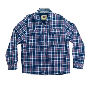 BOSTON TRADERS fleece lined plaid flannel shirt jacket XL Luxury VTG 100 Cotton - Picture 1 of 8