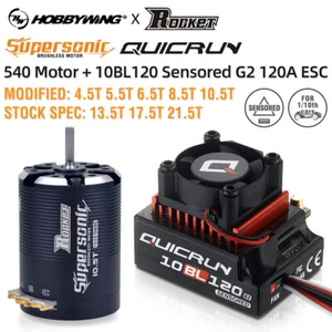 Hobbywing 10BL120 ESC+540 Motor Sensored Brushless Combo for 1/10 Drift RC Car - Picture 1 of 32