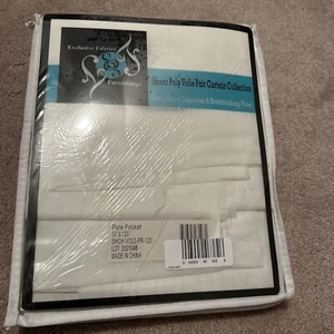 Exklusive Stoffe Einrichtung transparent Poly Voile Paar Gardine 50x120 weiß NEU!!! - Bild 1 von 2