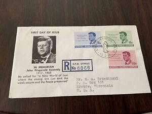 Cyprus 1965 #251-253 John F Kennedy Registered FDC