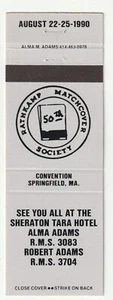MATCHBOOK COVER RATHKAMP MATCHCOVER SOCIETY CONVENTION - SPRINGFIELD MASS. - #5 - Afbeelding 1 van 2