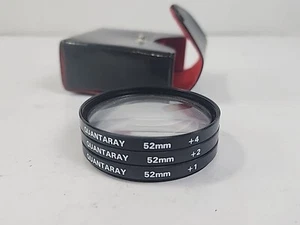 Vintage Quantaray 52 mm +1 +2 +4 Close Up Lens Filter Set w Case Made in Japan - Picture 1 of 9