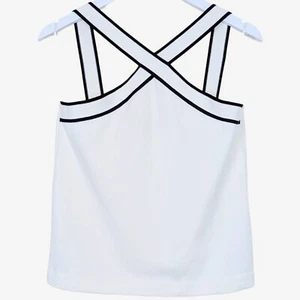 MASSIMO DUTTI : Cream Contrast Top With Contrast Surplice Neckline : UK14/L - Picture 1 of 3