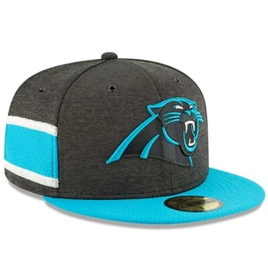 Gorra ajustada Carolina Panthers New Era 2018 NFL Sideline Home 59FIFTY - negra/azul - Imagen 1 de 5