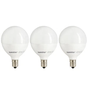 3PK E12 Dimmable LED G16.5 Globe Light Bulb, 5W (40W), 2700K, 350LM, Frosted - Picture 1 of 2