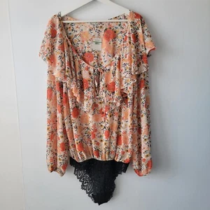 Body Free People Mujer Say It To Me Talla L en Marfil Combo Floral Boho - Imagen 1 de 10