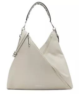 Calvin Klein Geo Cabrio Hobo Tasche mit mehreren Reißverschluss weiß silber Umhängetasche - Bild 1 von 8