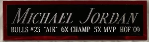 MICHAEL JORDAN CHICAGO BULLS NAMEPLATE FOR AUTOGRAPHED SIGNED BASKETBALL JERSEY - Picture 1 of 3