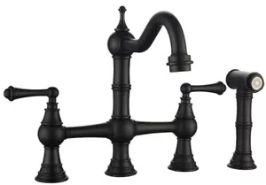 BWE A-94077 Kitchen Faucet Oil Rubbed Bronze Double Handle High-arc Faucet - Picture 1 of 5