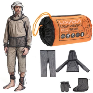 Anti Bug Insect Mosquito Wear Suit Set Jacket Mitts Pants Socks Net Mesh Outdoor - Picture 1 of 10