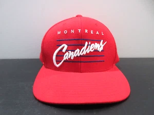 Montreal Canadiens Hat Cap Snap Back Red Script NHL Hockey Mitchell Ness Mens - Picture 1 of 8