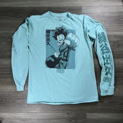 My Hero Academia Shirt Boys Medium Long Sleeve Green Funimation - Image 1 of 4
