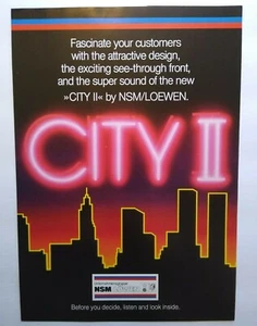 NSM City II Jukebox FLYER Phonograph Music Brochure Foldout Art Print Sheet 1984 - Picture 1 of 5