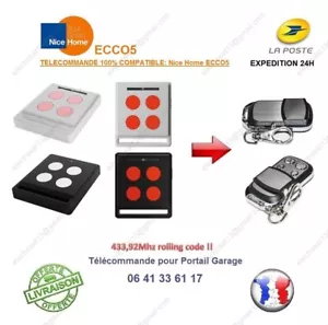 TELECOMMANDE COMPATIBLE NICE HOME ECCO5 MAESTRO ALTO ARIA AVIO RIVA FILO ECCOKIT - Imagen 1 de 3
