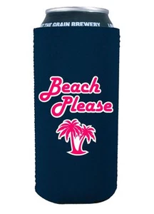 Beach Please 16 oz lattina in neoprene Coolie, divertente - Foto 1 di 7