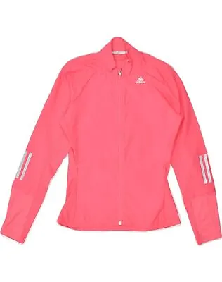 ADIDAS Womens Climalite Oversized Tracksuit Top Jacket UK 4/6 XS Pink NK01 • 21.98€
