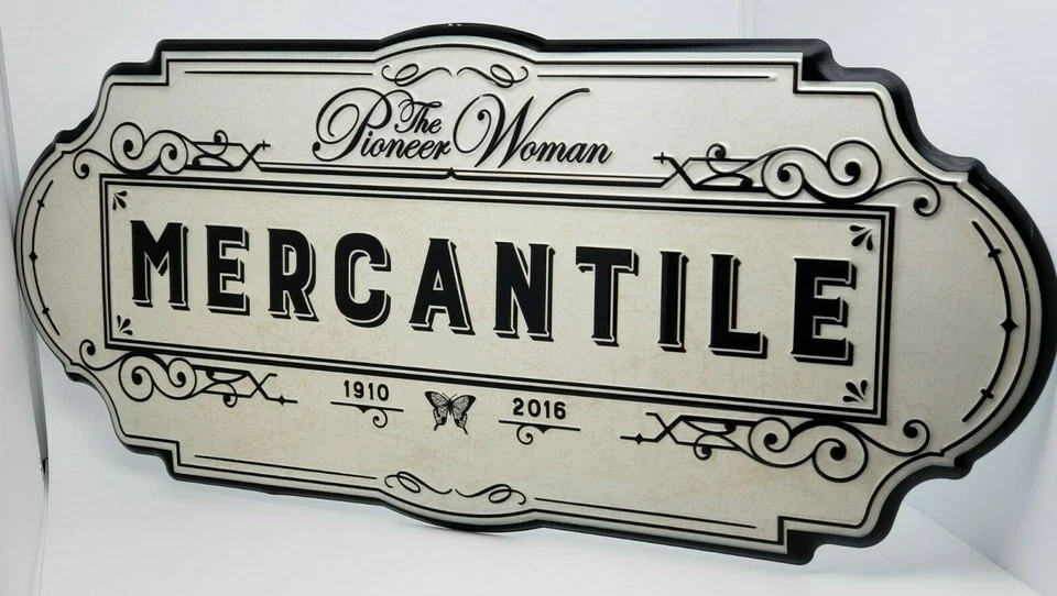 The Pioneer Woman 'Mercantile' Embossed Metal Tin Sign -