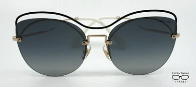 Miu Miu MU50T UE6-3A0 3N Black/Gold Sunglasses New Authentic 60 - Image 1 of 4