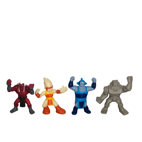 Teen Titans Action Figure Lot Bandai Mini Trigon Thunder Lightning Cinderblock 4 Cover