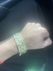 14k Gold Plated Nugget Gold Bracelet 20mm x 8in