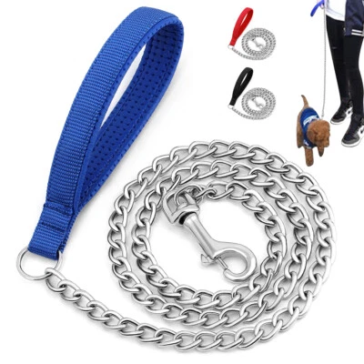 Metallleine Hundeleine Hundekette Führleine Metall Kette Leine mit Nylongriff - Bild 1 von 4