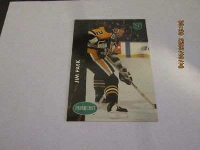 JIM PAEK PENGUINS 1991 PARKHURST HOCKEY ROOKIE CARD #133 - Image 1 of 2