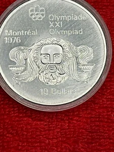 1976 Head of Zeus Montreal Olympiad 10 Dollars (Münze 1974) - Bild 1 von 3