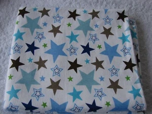 Stars White Flannelette Cotton Fitted Cot Sheet Handmade - Picture 1 of 3