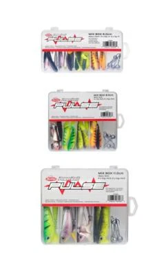 Berkley Pulse Shad Mix Box + Jigköpf, 6cm, 8cm, o. 11 cm Gummifisch Jigkopf Set - Bild 1 von 4