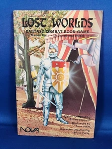 Lost Worlds Fantasy Combat Book Game Man in Plate w/ Sword & Shield  - Picture 1 of 7