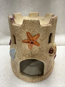 Yankee Candle Ceramic Sandcastle Wax warmer Themed w/seashells & Beach Theme - Picture 1 of 5