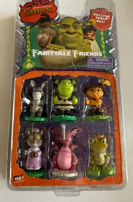 SHREK Fairytale Friends Mini Figura Set Burro Gato con Botas Dragón 2006 NUEVO Foto 1 de 4