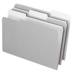 435013GRA Interior File Folders, 1/3 Cut Top Tab, Legal, Gray (Box of 100) - Picture 1 of 5