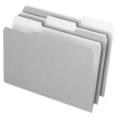 435013GRA Interior File Folders, 1/3 Cut Top Tab, Legal, Gray (Box of 100) - Image 1 of 4