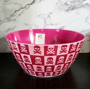 XLarge Halloween NOVOGRATZ Melamine Candy Bowl Skull Print Dishwasher Safe 14x6" - Picture 1 of 6