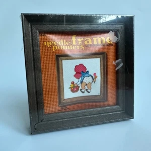 NEU Vintage 5x5" massives Hartholz Nadelspitze Rahmen Sonnenuntergang Designs 1974 - Bild 1 von 7