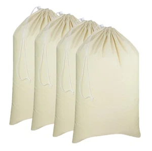 Bolsas de lavandería extra grandes - Paquete de 4 resistentes duraderas de lona de algodón con cordón... - Imagen 1 de 6