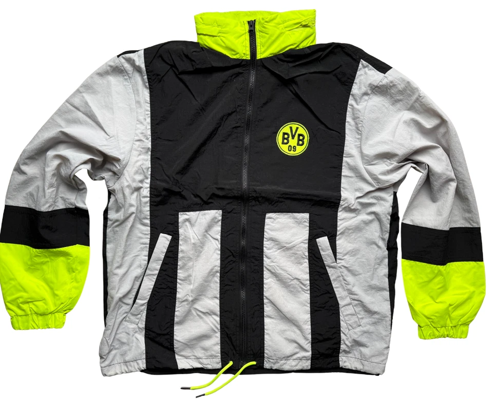 BVB Dortmund Retro Windbreaker Gr M L XL 2XL 3XL Jacke weiß CL Trikot 96/97 Stil - Bild 1 von 4