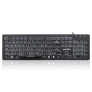 PERIBOARD-317 Wired Backlit USB Keyboard, Big Print Letter with White Illumin... - Picture 1 of 6