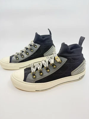 Christian Dior Walk'N'Dior Black Technical Knit & Leather High Top Sneakers 40 - Image 1 of 4