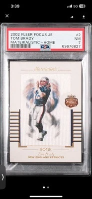 2002 Fleer Focus Tom Brady Jersey Materialistic PSA 7 - only 6 graded higher 🔥 - Image 1 of 3