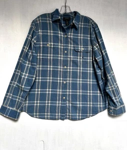 LRL Lauren Ralph Lauren XL Button Down Shirt Women VTG HONG KONG Blue Plaid EUC - Picture 1 of 10