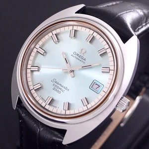 RELOJ PARA HOMBRES OMEGA SEAMASTER COSMIC 2000 AUTOMÁTICO ESFERA AZUL CIELO FECHA VINTAGE - Imagen 1 de 11