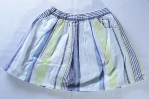 Gymboree striped skirt girl sz 7 linen cotton blend pockets short elastic waist - Picture 1 of 4
