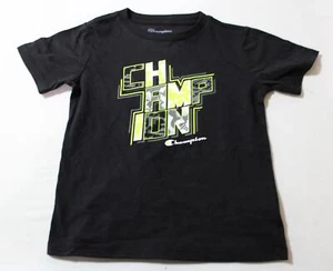Champion Boy's S/S Crew Neck Graphic Print Cotton T-Shirt CL8 Black Size US:5 - Picture 1 of 4