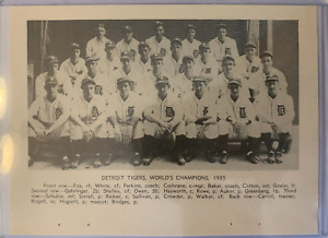 1935 Sporting News World Champion Detroit Tigers Goose Goslin Gehringer Cochrane