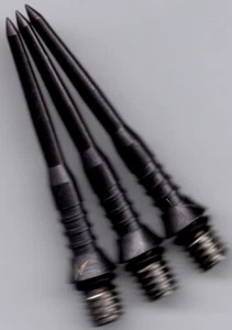 MISSION BLACK TITANIUM Ribbed 34mm 2ba Conversion Dart Points: 3 per order - Picture 1 of 5