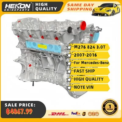 Conjunto de motor de bloque largo para 07-16 Benz S450 GL450 M276 824 3.0T V6 Turbo W221 Foto 1 de 4